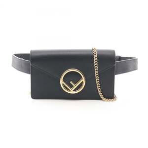 FENDI Black Leather Shoulder Bag